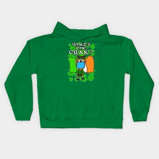 What's The Craic St Patricks Day Leprechaun Irish Kids Hoodie